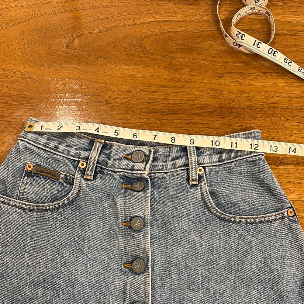 Calvin Klein Denim Mini Pencil Skirt - Picture 6 of 7